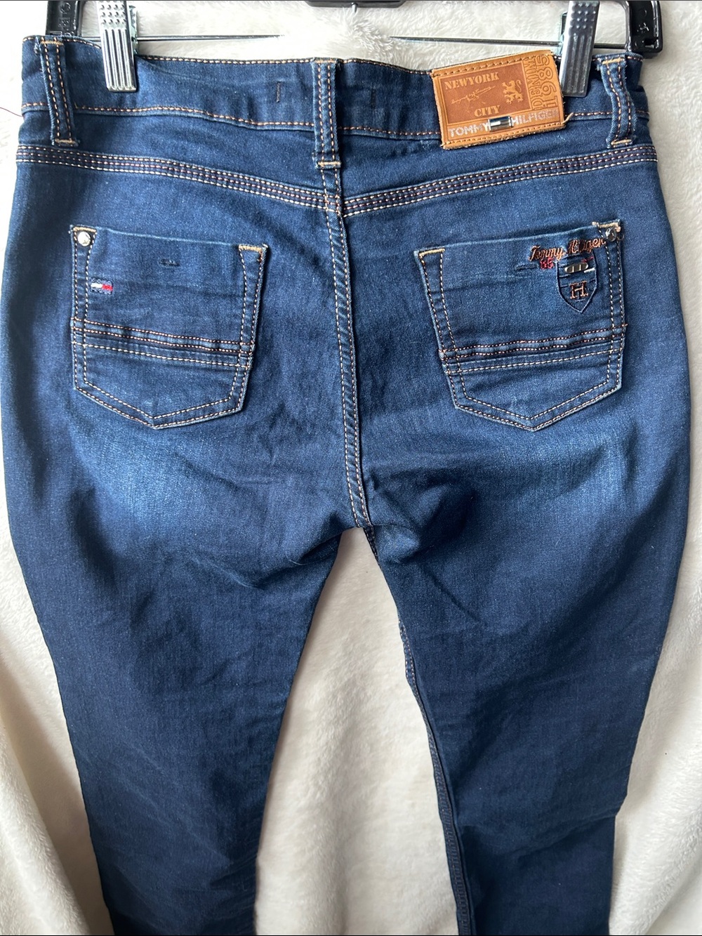 Tommy Hilfiger Dark wash Blue slim fit embroidered back pocket Jeans